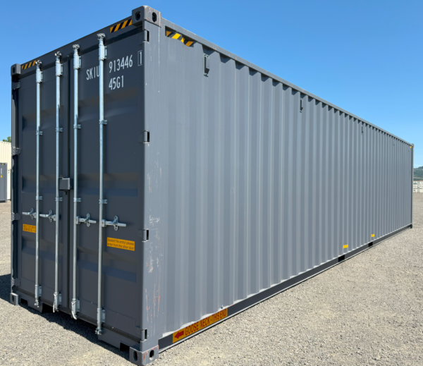 40' high cube container, double door, dark grey, RAL 7015
