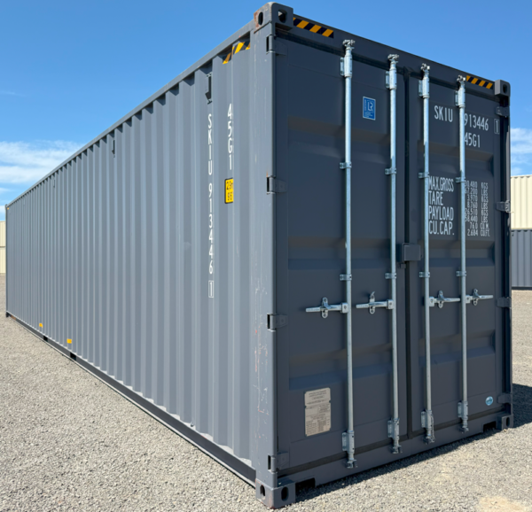 40' high cube container, double door, dark grey