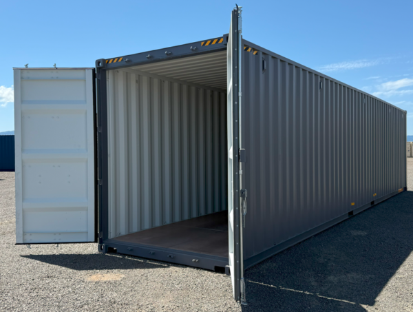 40' high cube container, double door, dark grey